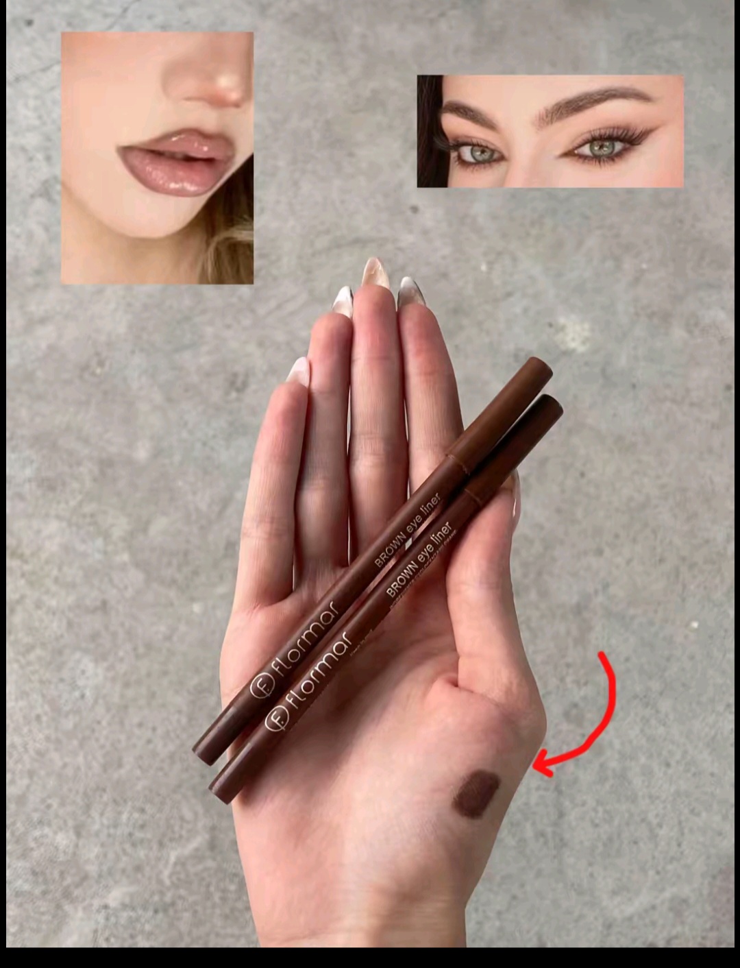 مداد چشم شمعی قهوه ای(مناسب لب و چشم )